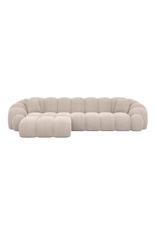 Canapé d'angle gauche Donda - Beige - 5 places - En tissu structuré