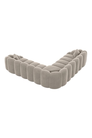 Canapé d'angle gauche Donda - Beige - 6 places - En tissu velours