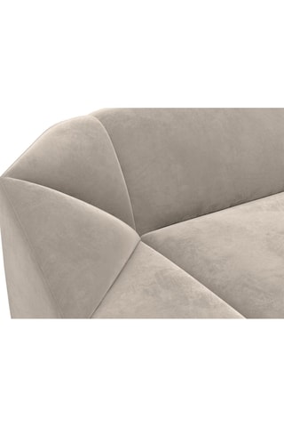 Canapé d'angle gauche Laguna - Beige foncé - 5 places - Tissu toucher velours