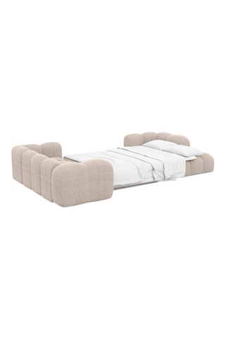 Canapé d'angle droit panoramique convertible Nuvola - Beige - 7 places - En tissu structuré
