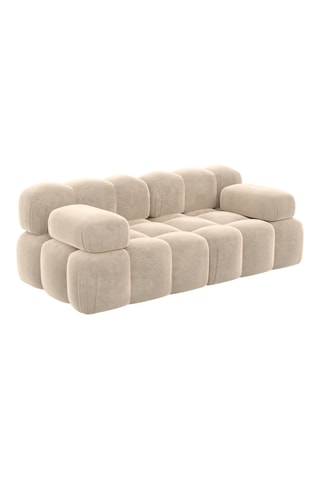 Canapé droit Seducca - Crème - 2 places - En tissu toucher velours