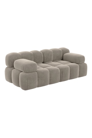 Canapé droit Seducca - Beige - 2 places - En tissu toucher velours
