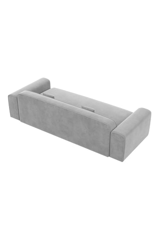 Canapé droit Slavador - Gris clair - 3 places - En tissu toucher velours