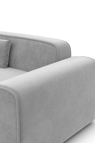 Canapé droit Slavador - Gris clair - 3 places - En tissu toucher velours