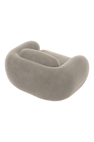 Fauteuil Nebala - Beige - En tissu toucher velours