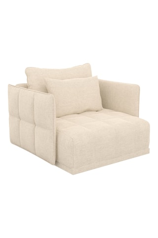 Fauteuil Capri - Crème - En tissu toucher velours