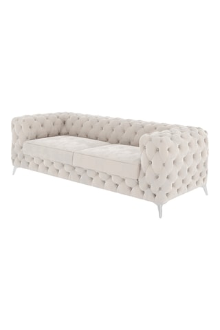 Canapé droit Zion - Beige - 2 places - En tissu toucher velours