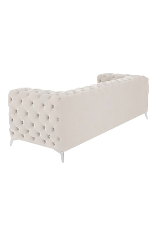 Canapé droit Zion - Beige - 2 places - En tissu toucher velours