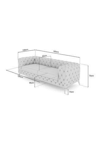 Canapé droit Zion - Beige - 2 places - En tissu toucher velours