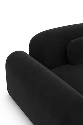 Canapé droit Labucca - Noir - 2 places - En tissu toucher velours