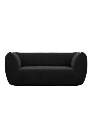 Canapé droit Leroy - Noir - 2 places - En tissu toucher velours