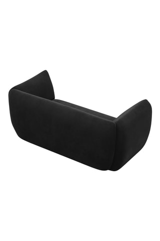 Canapé droit Leroy - Noir - 2 places - En tissu toucher velours