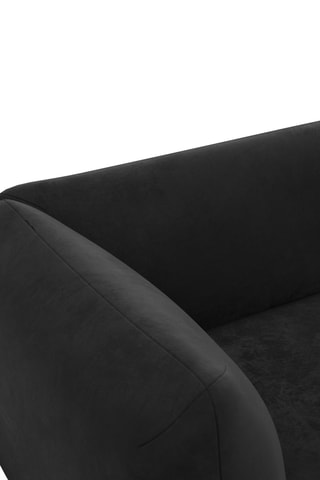 Canapé droit Leroy - Noir - 2 places - En tissu toucher velours