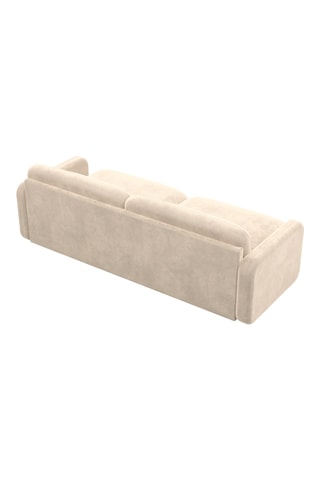 Canapé droit Migala - Crème - 2 places - En tissu toucher velours