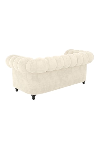 Canapé droit Laurène - Crème - 2 places - En tissu toucher velours