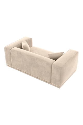 Canapé droit Duno - Crème - 2 places - En tissu toucher velours