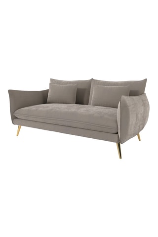 Canapé droit Ragalia - Beige - 2 places - En tissu velours