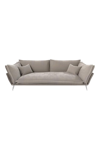 Canapé droit Thanos - Beige - 2 places - En tissu toucher velours