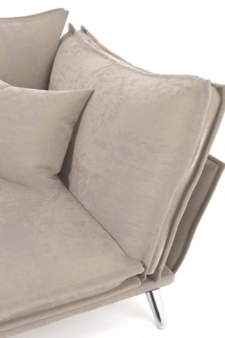 Canapé droit Thanos - Beige - 2 places - En tissu toucher velours