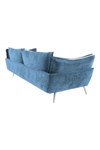 Canapé droit Thanos - Bleu - 2 places - En tissu toucher velours