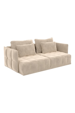 Canapé droit Capri - Crème - 2 places - En tissu toucher velours