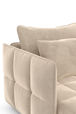 Canapé droit Capri - Crème - 2 places - En tissu toucher velours