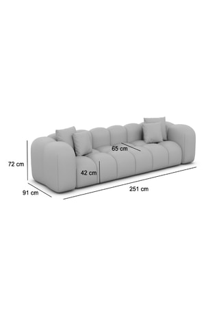 Canapé droit convertible Nuvola - Gris clair - 3 places - En tissu structuré