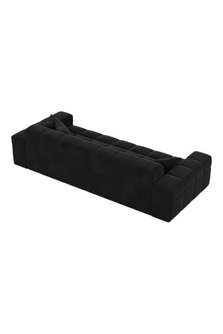 Canapé droit Cardano - Noir - 3 places - En tissu toucher velours