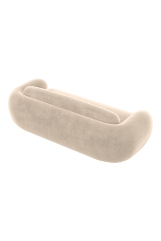Canapé droit Nebala - Crème - 3 places - En tissu toucher velours