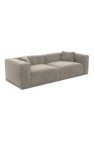 Canapé droit Duno - Beige - 4 places - En tissu toucher velours