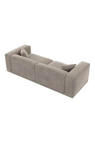 Canapé droit Duno - Beige - 4 places - En tissu toucher velours