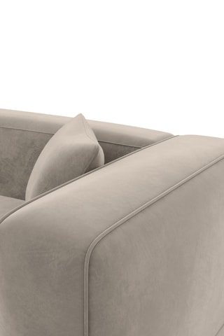 Canapé droit Duno - Beige - 4 places - En tissu toucher velours