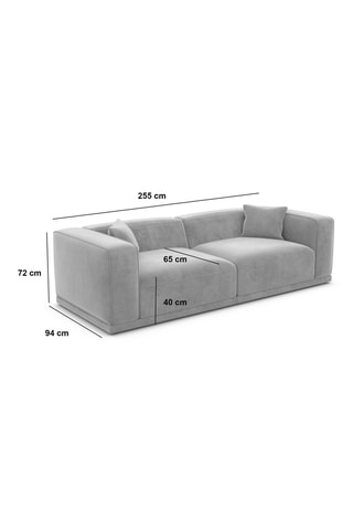 Canapé droit Duno - Beige - 4 places - En tissu toucher velours