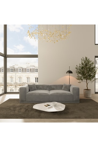 Canapé droit Duno - Gris foncé - 4 places - En tissu toucher velours