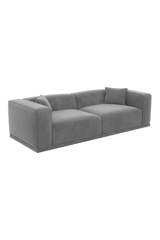Canapé droit Duno - Gris foncé - 4 places - En tissu toucher velours