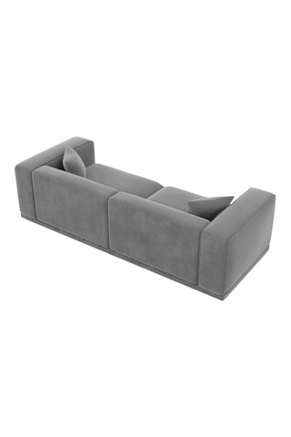 Canapé droit Duno - Gris foncé - 4 places - En tissu toucher velours