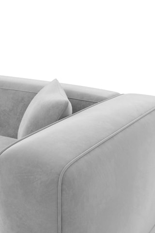 Canapé droit Duno - Gris clair - 4 places - En tissu toucher velours