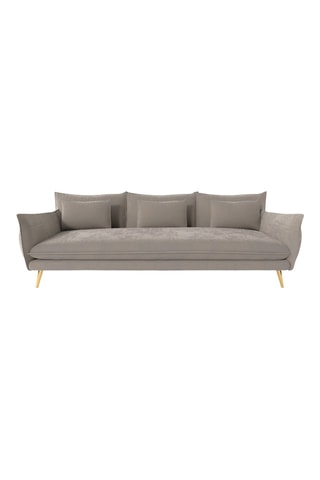 Canapé droit Ragalia - Beige - 4 places - En tissu velours