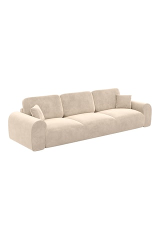 Canapé droit Dion - Crème - 3 places - En tissu toucher velours
