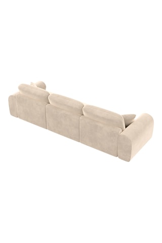 Canapé droit Dion - Crème - 3 places - En tissu toucher velours