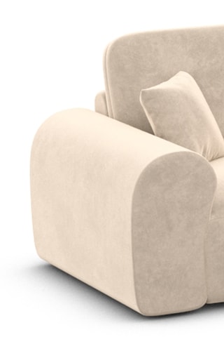 Canapé droit Dion - Crème - 3 places - En tissu toucher velours