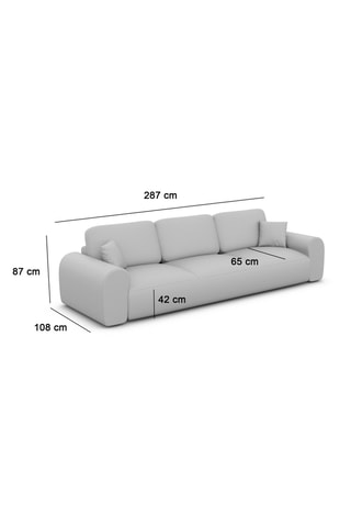 Canapé droit Dion - Crème - 3 places - En tissu toucher velours