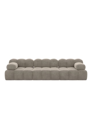 Canapé droit Seducca - Beige - 4 places - En tissu toucher velours