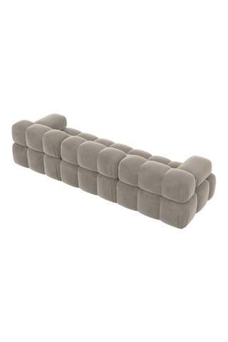 Canapé droit Seducca - Beige - 4 places - En tissu toucher velours