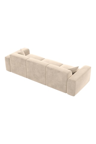 Canapé droit Lenova - Crème - 4 places - En tissu toucher velours