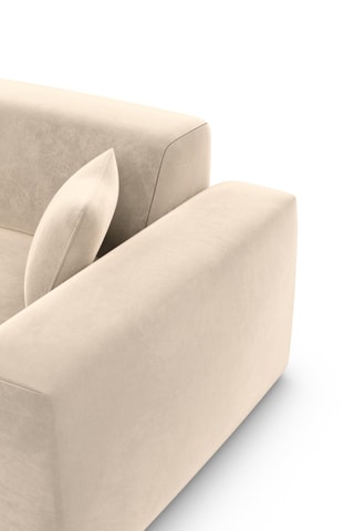 Canapé droit Lenova - Crème - 4 places - En tissu toucher velours