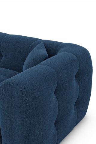 Canapé droit Baloo - Bleu - 4 places - En tissu structuré