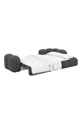 Canapé d'angle gauche convertible Nuvola - Anthracite - 5 places - En tissu structuré