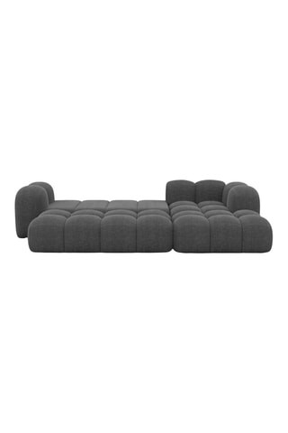 Canapé d'angle droit convertible Nuvola - Anthracite - 5 places - En tissu structuré