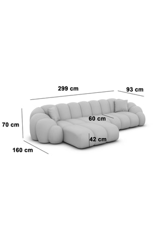 Canapé d'angle gauche Donda - Beige - 5 places - En tissu toucher velours